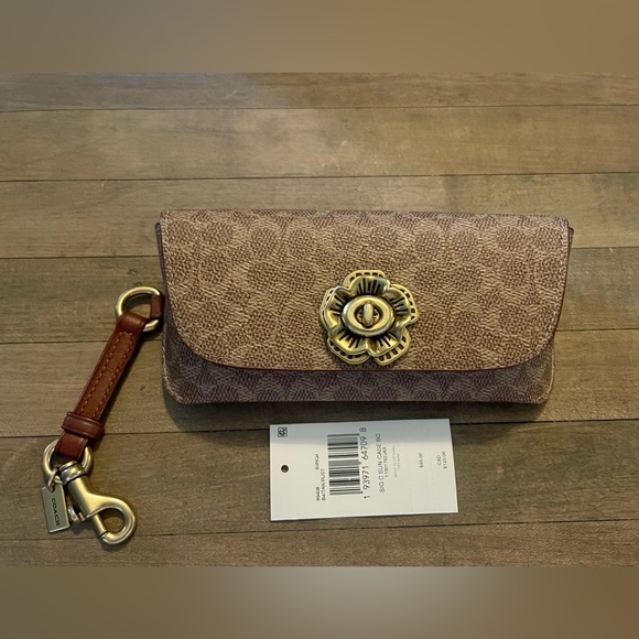 Coach Accessories Coach Tea Rose Sunglass Case Bag Charm In